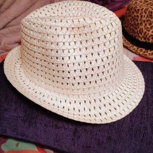 Womens Creme Fedora, OS, New